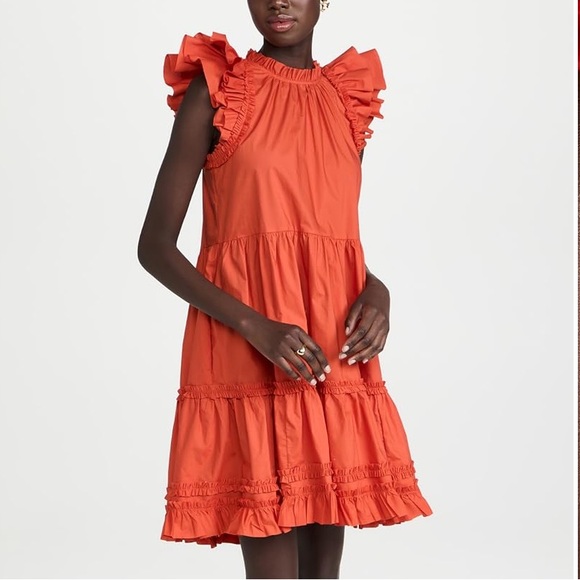 Ulla Johnson Joan Ruffle Dress, Nasturtium - Picture 1 of 4